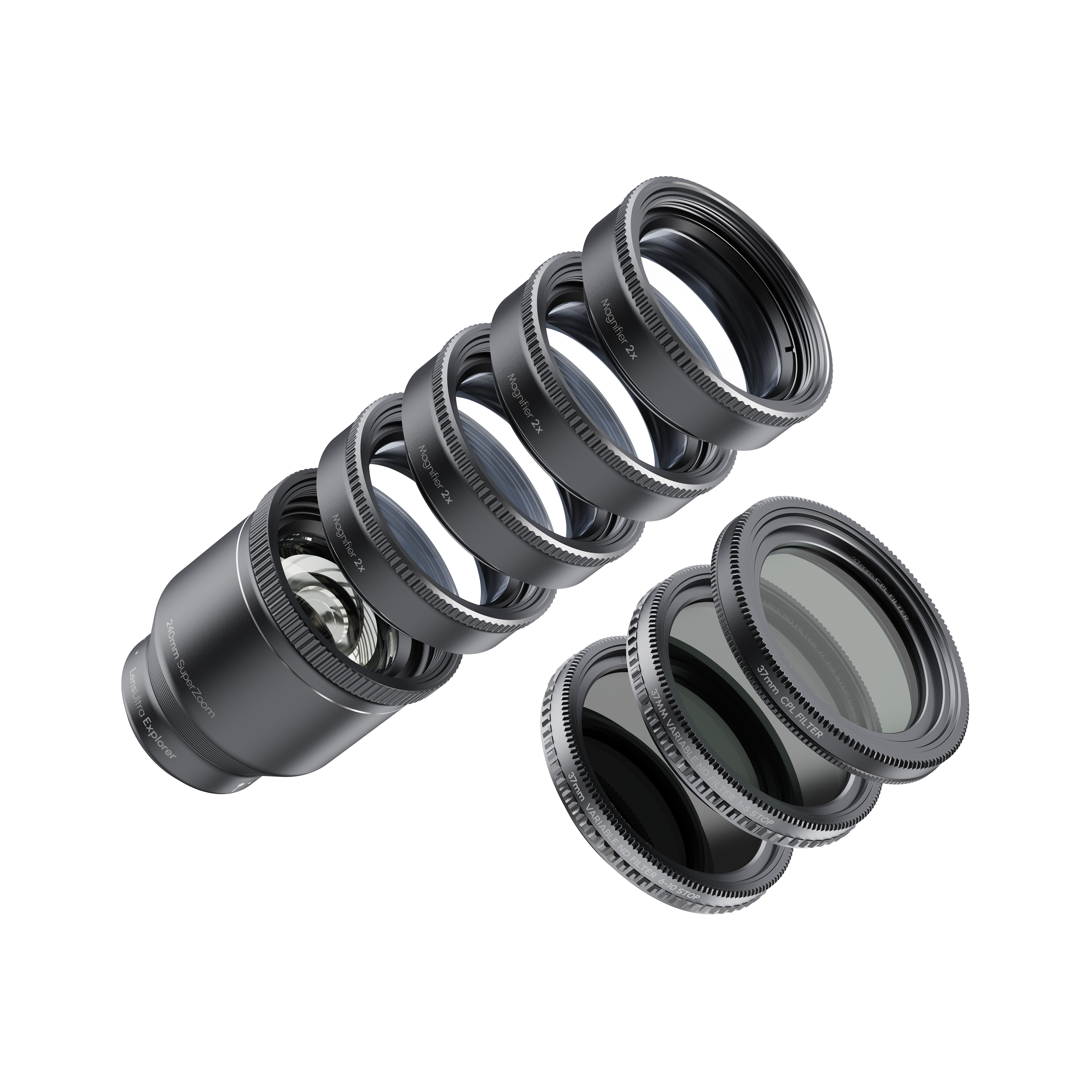 ふみ iPhone 240mm Full Kit for iPhone 17 Pro — Telephoto, 10×–40× Macro & Pro